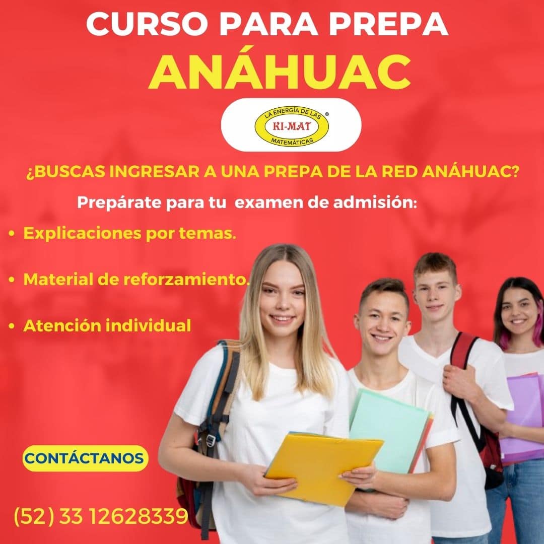 Capacitación para evalación a prepa Anáhuac online o presencial en Zapopan Curso para examen de admisión a alguna de los prepas de la red Anáhuac