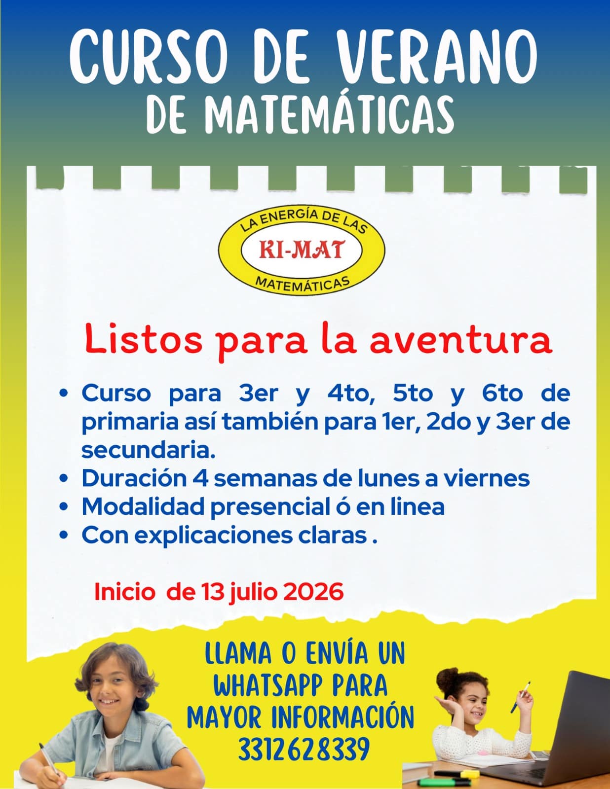 Curso de matemáticas Verano 2026 Online y presencial en Zapopan Curso de matemáticas Verano 2026