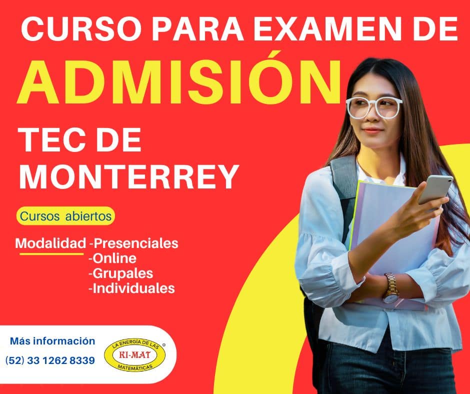 Curso para examen Tec de Monterrey. Preparación a prueba PAA de admisión. Curso para examen Tec de Monterrey