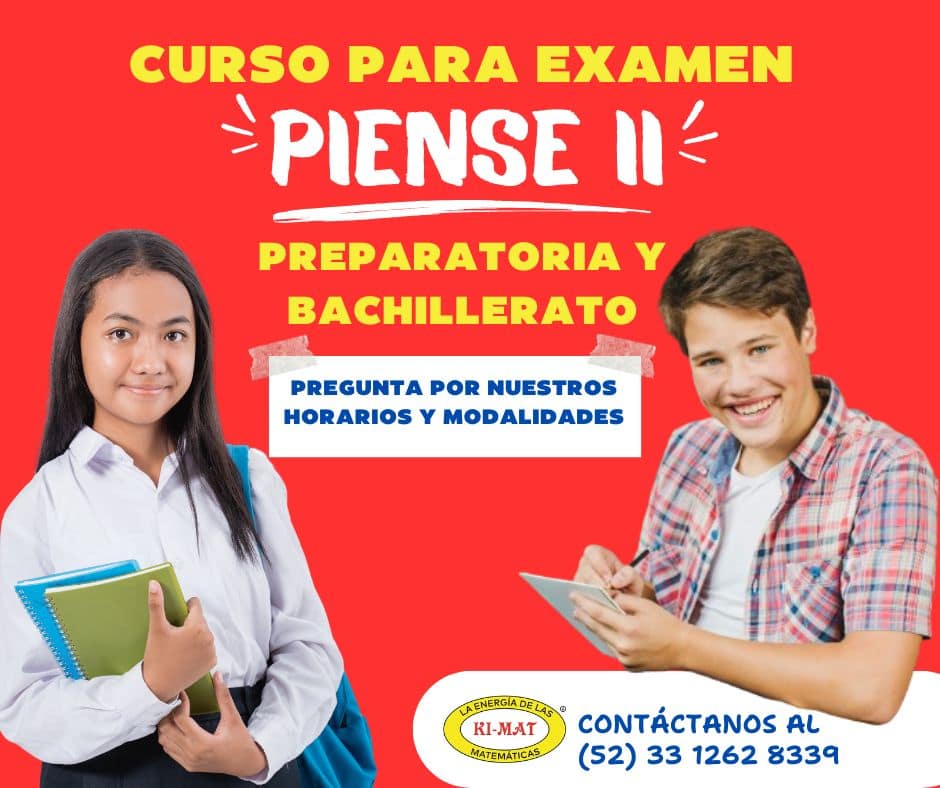 Curso para examen piense 2 de admisión a preparatorias y bachilleratos Curso para Piense II. Preparación al examen de admision para preparatorias